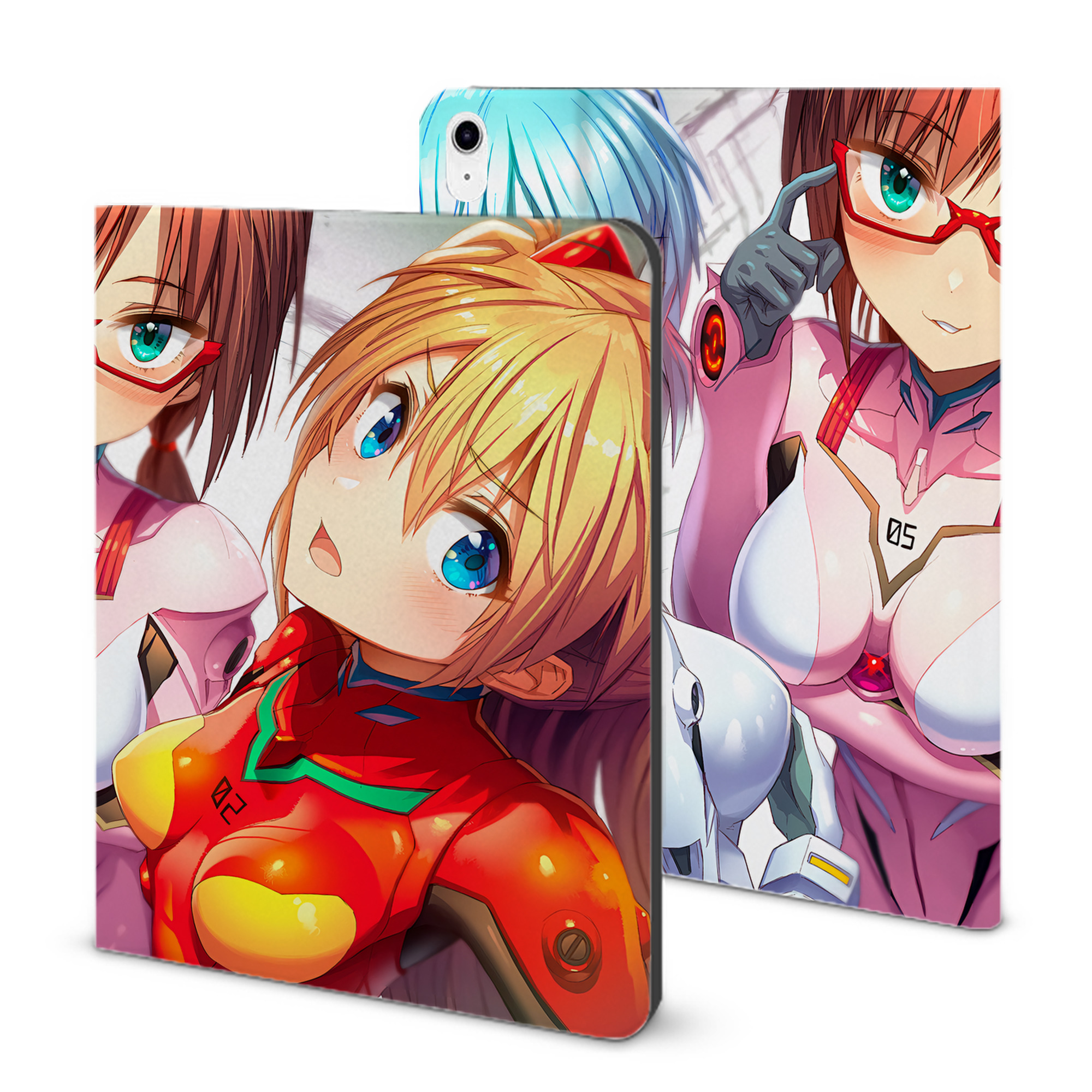 （画像用） EVA 新世紀エヴァンゲリオン IPad ケース ブック型 PUレザー TPU 耐衝撃 軽量 薄型 ペン収納なし 全面保護 IPad 各モデル対応